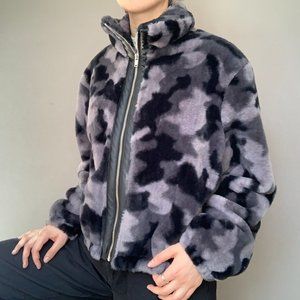 Peyton Jensen Camo Faux Fur Camo Bomber